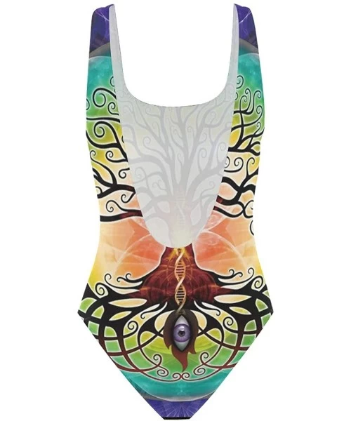 One-Pieces Womens Swimsuits Reggae Love Pot Weed One Piece Tankini Girls Monokini - Dna Tree of Life Rainbow - CE18QWG0HXW