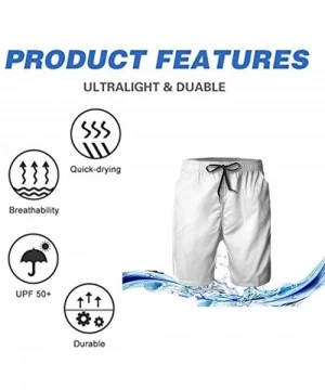 Board Shorts Men's Adjustable Drawstring Elastic Waist Swim Trunks Beach Shorts - Blue Lives Matter Flag - CU19CKTIDML