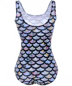 One-Pieces Women Mermaid Fish Scale Print One-Piece Swimsuit Bathing Suits Beachwear Swimwear Bikini - Colorful - C718QGKNNTT