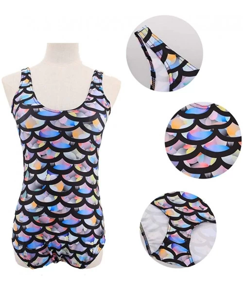 One-Pieces Women Mermaid Fish Scale Print One-Piece Swimsuit Bathing Suits Beachwear Swimwear Bikini - Colorful - C718QGKNNTT