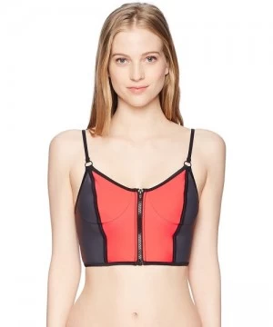 Tops Women's Georgia May Jagger Crop Bikini Top - Electric Coral - CJ1820TLKNG