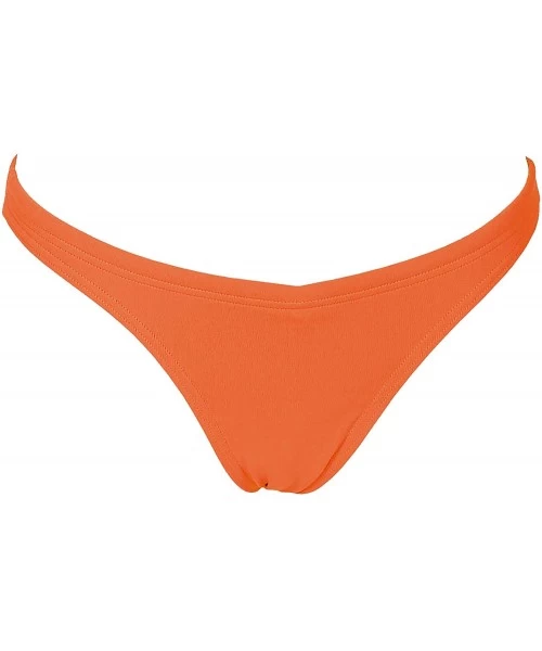 Tankinis Womens Solid MaxLife Bikini Bottom - Mango / White - C918TIK8YEK