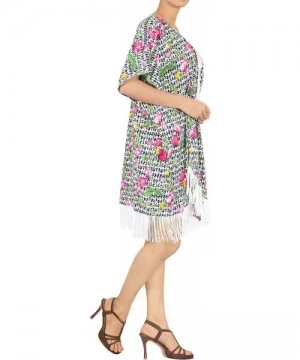 Cover-Ups Women's Plus Size Mini Loose Summer Tops Kimono Cardigan Beach Cover up - Pink_x712 - CP18I09LM0C