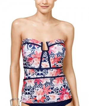 Tops Women's Antigua Printed Tankini Top - Pink Floral - CY18E0K2YLZ