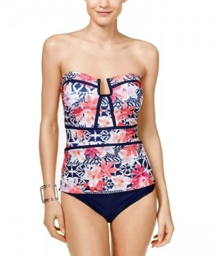 Tops Women's Antigua Printed Tankini Top - Pink Floral - CY18E0K2YLZ