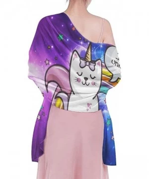 Cover-Ups Women Chiffon Scarf Sunscreen Shawl Wrap Swimsuit Cover Up Beach Sarongs - I Am Cute Unicorn Cat Galaxy Wolf - CM19...