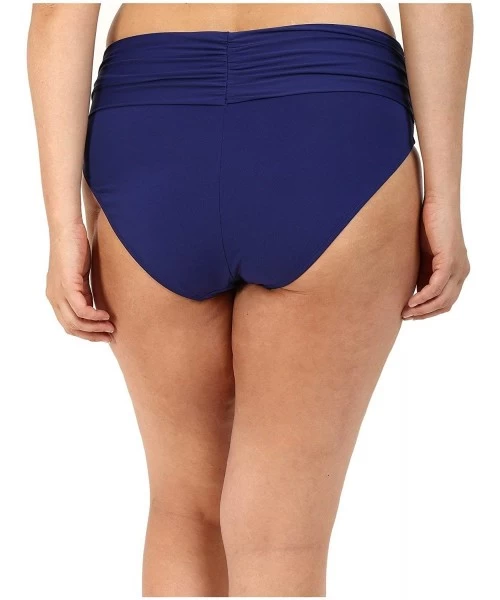 Bottoms Women's Plus-Size Solid Midster Bikini Bottom - Indigo - CD12CEZ411J