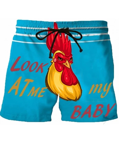 Board Shorts Men's Summer Holiday Drawstring Shorts Casual Cock Printed Beach Pants Swim Trunks-Look at My Pecker-Look at IT ...