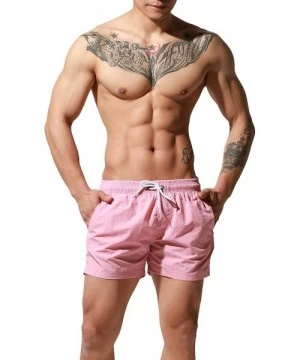 Board Shorts Mens Quick-Dry Sport Swim Beach Surf Board Shorts - S6020 Pink - C8198ONR2Z8