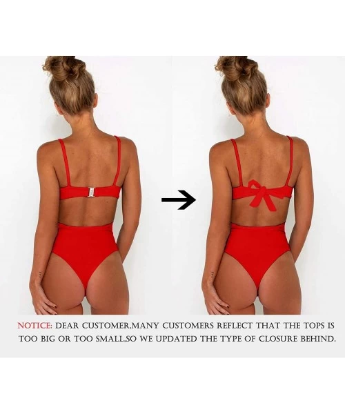 Sets Women's Sexy Criss Cross High Waisted Cut Out One Piece Monokini Swimsuit - Red - CF18NEL2DX2