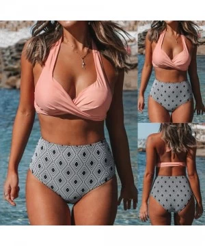 Sets Women Two Pieces Bathing Suit Top Ruffled with High Waisted Bottom Bikini Set-Summer Beach Vacation Bathing Swimming Sui...