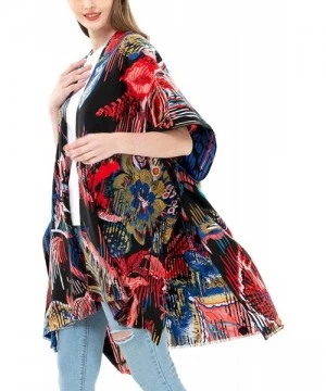 Cover-Ups Kimonos for Women Cotton Poncho Shawl Floral Blouse Cover Up Long Cardigan Swimwear Kaftan Lightweight Sun Protecti...