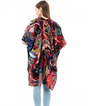 Cover-Ups Kimonos for Women Cotton Poncho Shawl Floral Blouse Cover Up Long Cardigan Swimwear Kaftan Lightweight Sun Protecti...