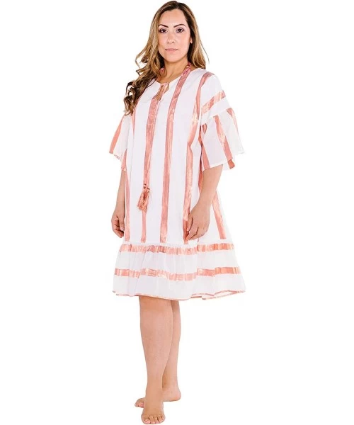 Cover-Ups Women's Seas The Day Dress Cover Up Copper - Copper - C018I4252IL