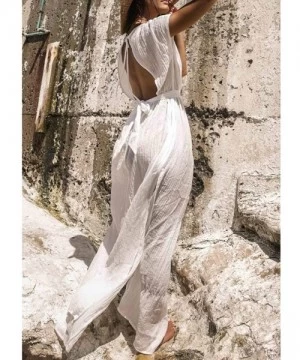 Cover-Ups Women Turkish Kaftan Swimsuit Bikini Cover Ups Casual Beach Caftan Maxi Dress - White 1 - CL18R7L782C