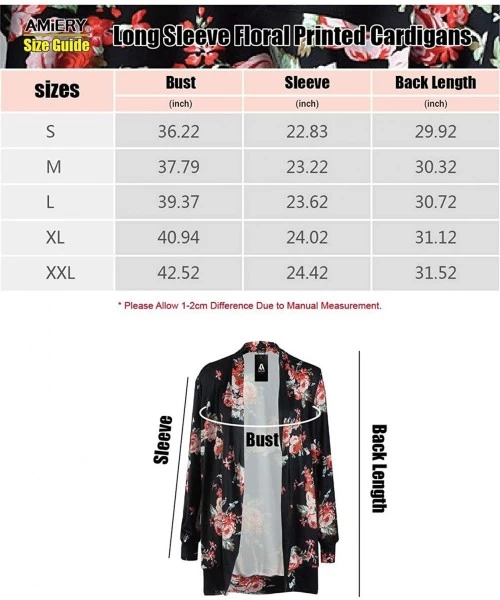 Cover-Ups Women's Floral Striped Leopard Printed Kimono Casual Loose Open Front Cardigan Tops Cover Up - Black - CD12MA0QZ15