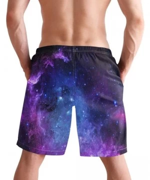 Board Shorts Men Swim Trunks Drawstring Elastic Waist Quick Dry Beach Shorts with Mesh Lining Swimwear Bathing Suits - Purple...