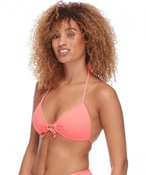 Tops Women's Summer Molded Cup Push Up Triangle Bikini Top Swimsuit - Flavors Blush - CW18ICTRU60