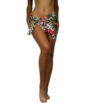 Cover-Ups Hawaiian Sarong Pareo Beach Wrap for Women Funky Casual Bikini Cover Up Very Loud Swimsuit Leopard Flowers Print - ...