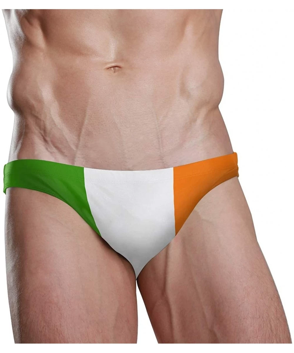 Briefs Sexy Swim Brief Bikini National Flag Beach Athletic Swimwear Briefs Sports - Flag of Ireland - C818T5NA84O