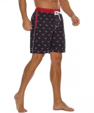 Board Shorts Men's Swim Trunks Water Sport Printed Quick Dry Drawsting - Black-185 - C218O94ULZ4