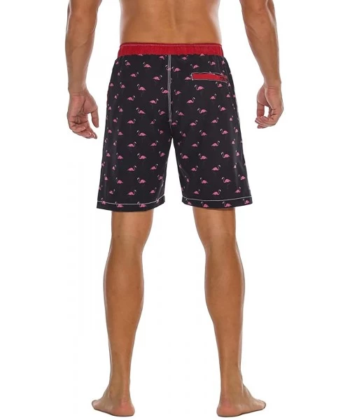 Board Shorts Men's Swim Trunks Water Sport Printed Quick Dry Drawsting - Black-185 - C218O94ULZ4