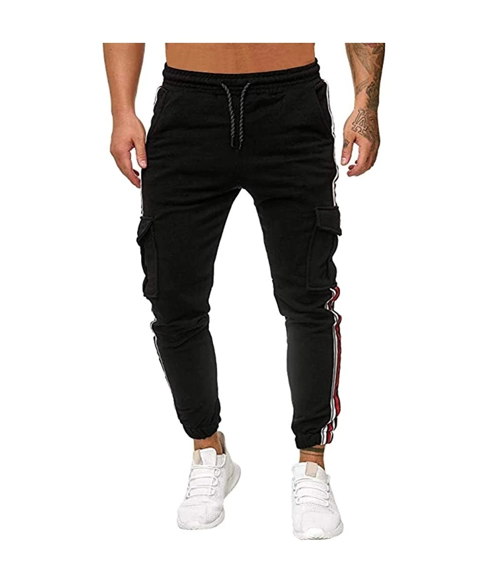 Board Shorts Mens Cargo Pants Total Freedom Stretch Relaxed Fit Flat Front Quick Dry Men Pants - Black - CL192K3S52T