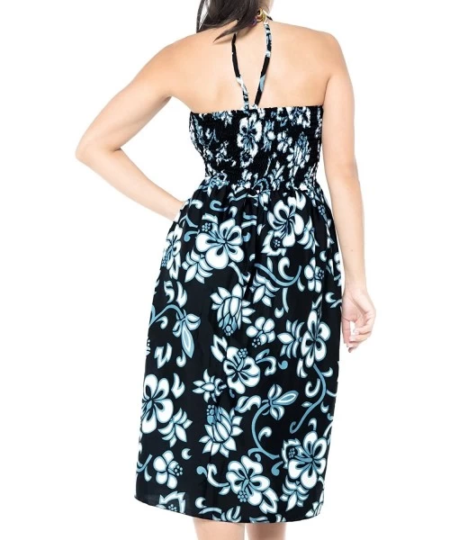 Cover-Ups Women's Midi Plus Size Tube Top Dress Summer Dresses Cover Up Printed B - Black_d267 - CT12O8PHB74