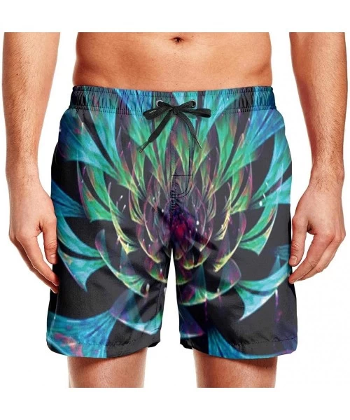 Board Shorts Men's Sportwear Quick Dry Board Shorts Lotus Flower with Alchemy Eye Swim Trunks - Lotus Wallpaper - CB18QA6WZ76