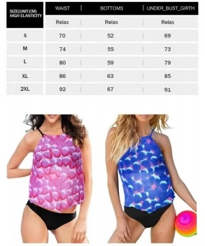 Sets Womens 2 Pieces Swimsuits Adjustable Strap Floral Printed Tankini Swimwear Bathing Suits - Rose - CV195SGC3SZ