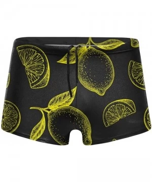 Briefs Men's Swimwear Swim Trunks Lioness Cat Boxer Brief Quick Dry Swimsuits Board Shorts - Lemons - C519DY0QT7C