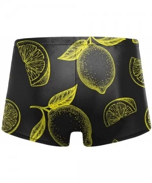 Briefs Men's Swimwear Swim Trunks Lioness Cat Boxer Brief Quick Dry Swimsuits Board Shorts - Lemons - C519DY0QT7C