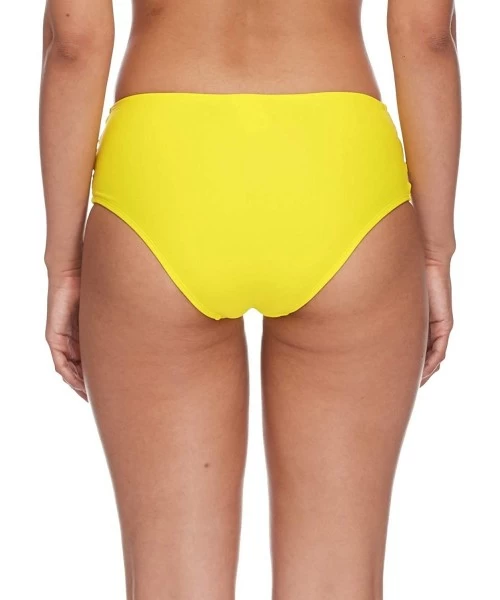 Sets Women's Smoothies Retro Solid High Rise Strappy Bikini Bottom Swimsuit - Citrus - C318HWD8YCK