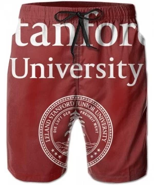 Board Shorts Men's Quick Dry Swim Shorts with Mesh Lining Swimwear Bathing Suits Leisure Shorts - Stanford Cardinal-15 - C319...