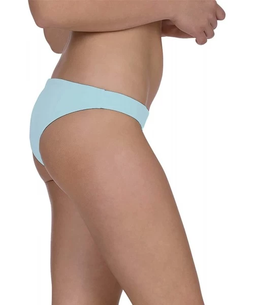 Bottoms Women's Quick Dry Compression Solid Bikini Bottom - Teal Tint - CT18L0HLNXI