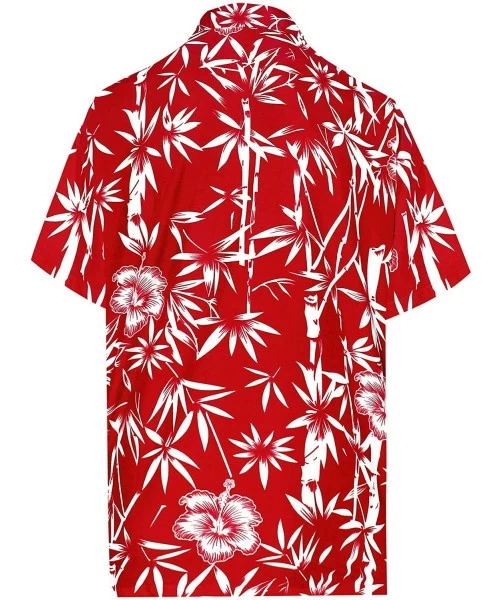 Cover-Ups Men's Funky Vintage Dress Short Sleeve Hawaiian Shirt - Spooky Red_w344 - CS1808QZ9Y3