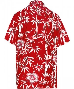 Cover-Ups Men's Funky Vintage Dress Short Sleeve Hawaiian Shirt - Spooky Red_w344 - CS1808QZ9Y3