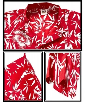 Cover-Ups Men's Funky Vintage Dress Short Sleeve Hawaiian Shirt - Spooky Red_w344 - CS1808QZ9Y3