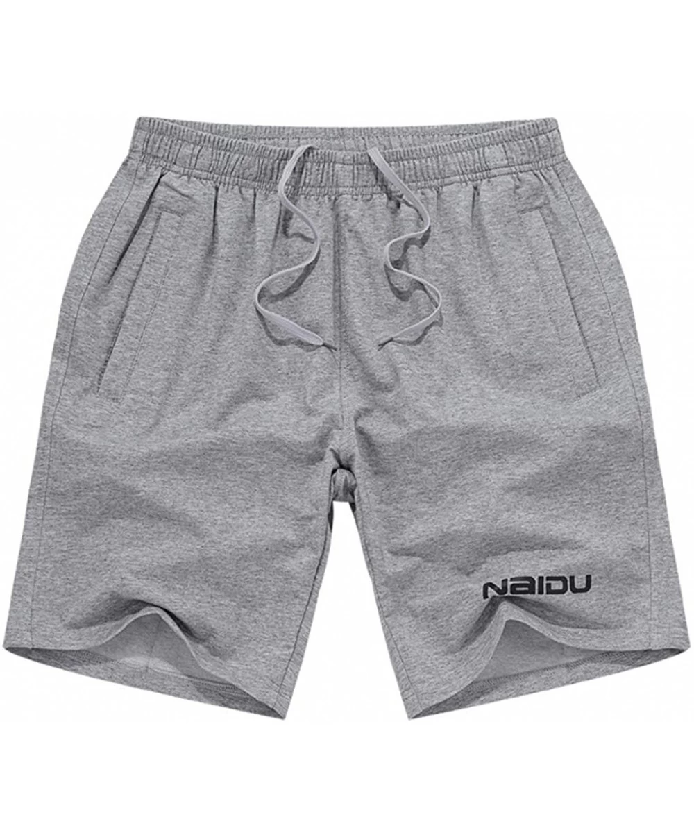 Racing Men's Bodybuilding Lifting Gym Workout Sweat Shorts Tech Graphic Running Shorts Heavyweight Soccer Hiking Short - Gray...