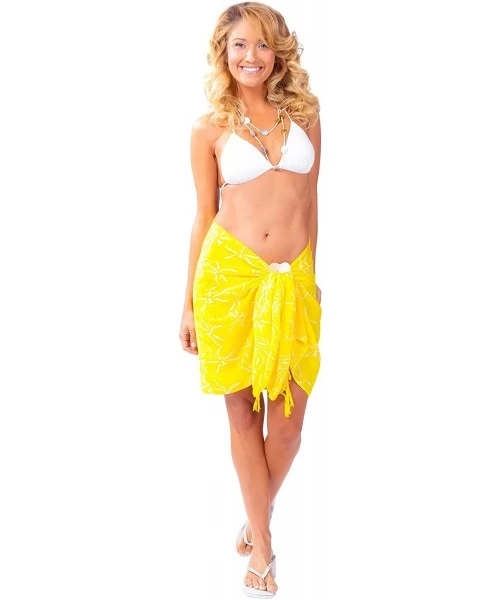 Cover-Ups Womens Dragonfly Half Swimsuit Sarong in Your Choice of Colors - Yellow - C2113YWG5CF