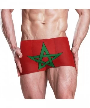 Briefs New Zealand Flag Men's Swim Trunks Square Leg Swimsuit Swimwear Boxer Brief - Moroccan Flag - CT18T0TI0KY