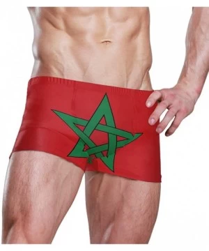 Briefs New Zealand Flag Men's Swim Trunks Square Leg Swimsuit Swimwear Boxer Brief - Moroccan Flag - CT18T0TI0KY