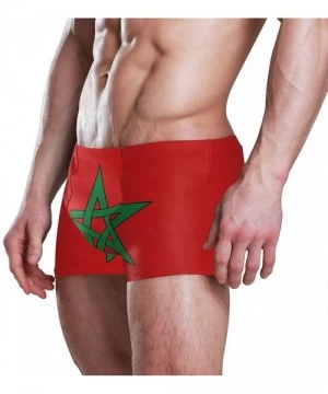 Briefs New Zealand Flag Men's Swim Trunks Square Leg Swimsuit Swimwear Boxer Brief - Moroccan Flag - CT18T0TI0KY