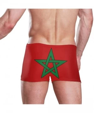 Briefs New Zealand Flag Men's Swim Trunks Square Leg Swimsuit Swimwear Boxer Brief - Moroccan Flag - CT18T0TI0KY