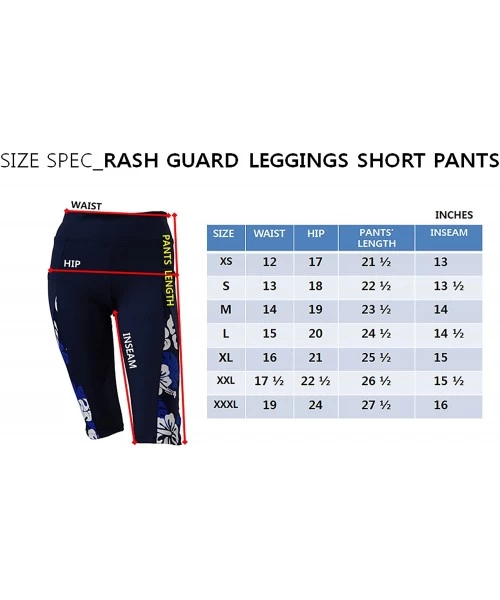 Rash Guards Women Side Pockets Plus Size UPF 50+ Shorts Pants Swim Rash Guard - Brown - CG183XN9DAA