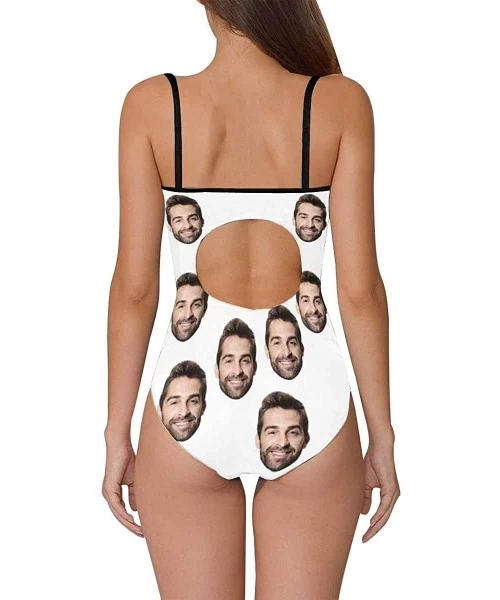 One-Pieces Custom Face Swimwear Women Swimsuit Boyfriend Faces Black Personalized Face Slip One Piece Bathing Suits Multi 8 -...