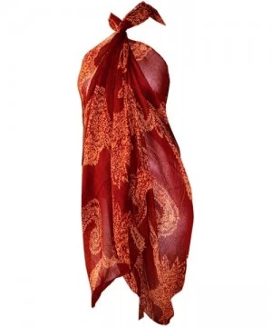 Cover-Ups Henna Pareo Sarong Swimsuite Cover-up - Burgundy - CD11LCARG4B