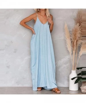 Racing Women Dress Summer Casual Loose Sleeveless Long Dress Straps Homewear Dress Elegant Holiday Casual Party Beach Dress -...