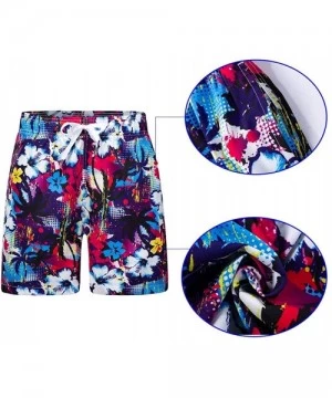 Board Shorts Men's Swim Trunks Big Size Quick Dry Fashion Print Swim Trunks and Beach Shorts Surf Shorts - Tropical Purple - ...