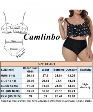 One-Pieces Women 2 Piece Swimsuits Ruffle Tankini Top with Bottom Swimwear Plus Size High Waisted Bathing Suits G Maigc Black...